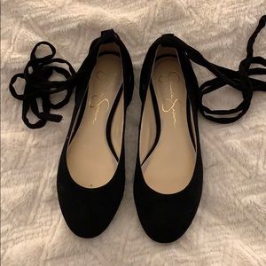 NWT Jessica Simpson suede black flats